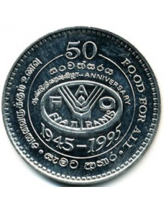 Awers monety Sri Lanka 2 Rupie 1995 50lecie FAO