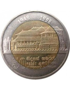 Awers monety Sri Lanka 10 Rupii 1998 50. rocznica Niepodległości