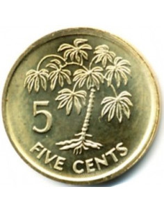 Awers monety Seszele 5 Centów 2007 2