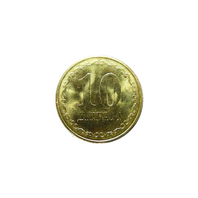 Rewers monety Tadżykistan 10 Diramów 2019