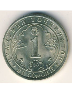 Awers monety Tadżykistan 1 Somoni 2007 2