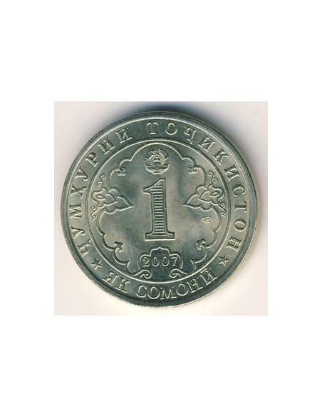 Rewers monety Tadżykistan 1 Somoni 2007