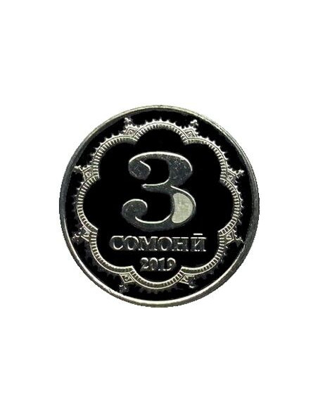 Rewers monety Tadżykistan 3 Somoni 2019