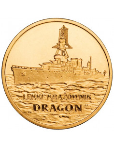 Awers monety 2 zł 2012 Polskie okręty: Lekki krążownik „Dragon”