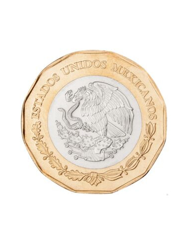 Awers monety Meksyk 20 Peso 2022 100. rocznica przybycia mennonitów do Meksyku