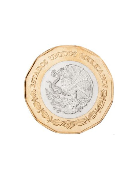 Awers monety Meksyk 20 Peso 2022 100. rocznica przybycia mennonitów do Meksyku