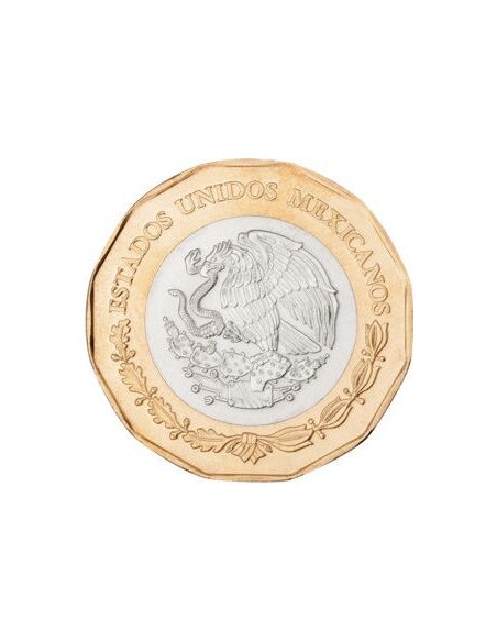 Awers monety Meksyk 20 Peso 2021 500. rocznica upadku Tenochtitlanu