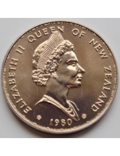 Awers monety Nowa Zelandia 1 Dolar 1980 Ptak Fantail