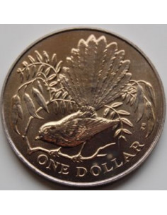 Awers monety Nowa Zelandia 1 Dolar 1980 Ptak Fantail 2