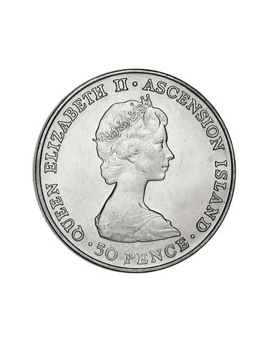 Awers monety 50 Pensów 1984 Królewska wizyta księcia Andrzeja