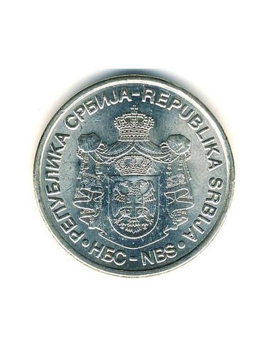 Awers monety Serbia 20 Dinar 2007 265. rocznica urodzin Dositeja Obradovica