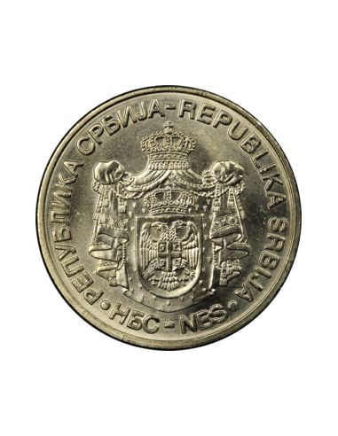 Awers monety Serbia 20 Dinar 2009 150. rocznica urodzin Milutina Milankowicia