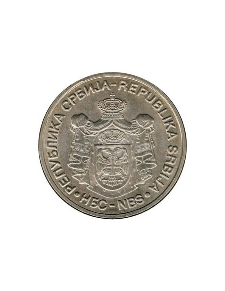 Rewers monety Serbia 20 Dinar 2010 160. rocznica urodzin Georga Weiferta