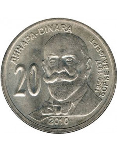 Awers monety Serbia 20 Dinar 2010 160. rocznica urodzin Georga Weiferta