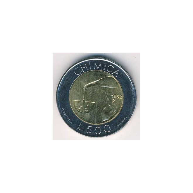 Rewers monety San Marino 500 Lirów 1998