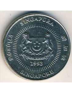 Awers monety Singapur 10 Centów 1993