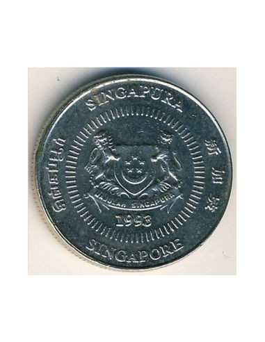 Awers monety Singapur 10 Centów 1993