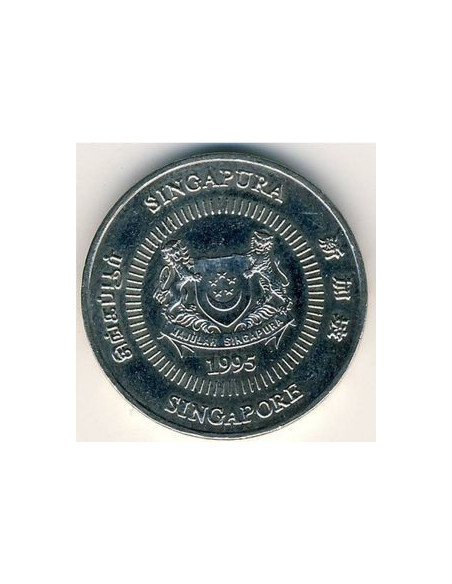 Awers monety Singapur 50 Centów 1995