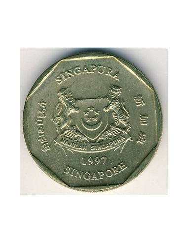 Awers monety Singapur 1 Dolar 1997