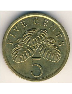 Awers monety Singapur 5 Centów 1989 2
