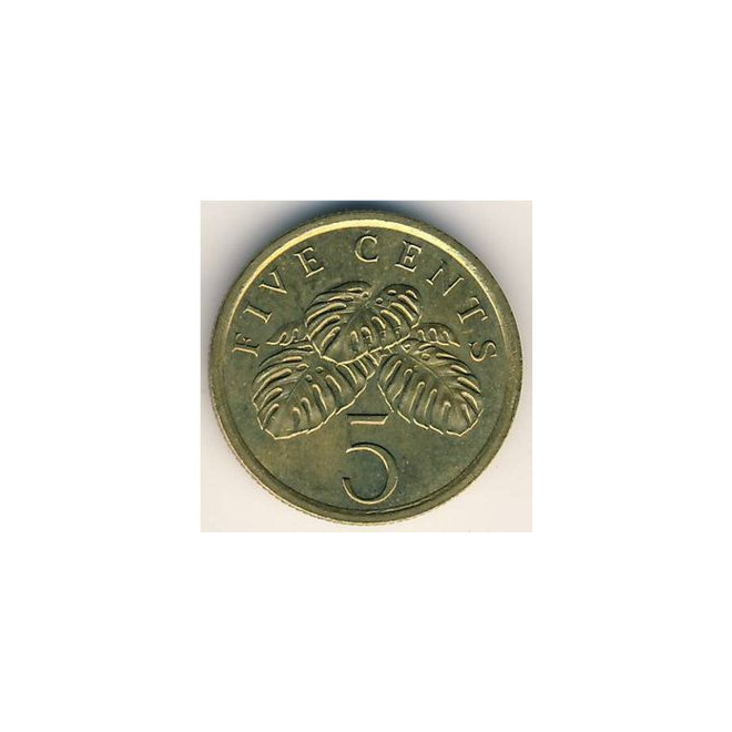 Rewers monety Singapur 5 Centów 1989