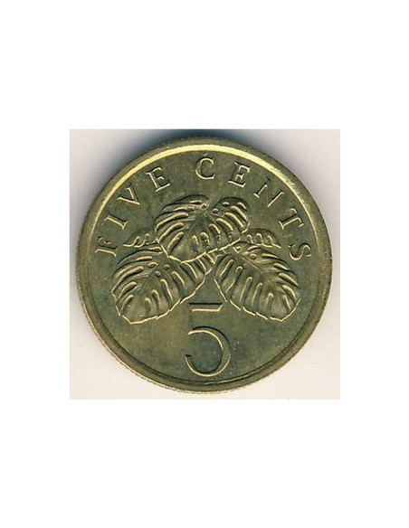 Rewers monety Singapur 5 Centów 1989