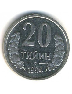 Awers monety Uzbekistan 20 Tiynów 1994 2