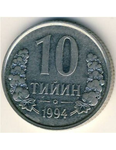Awers monety Uzbekistan 10 Tiynów 1994 2