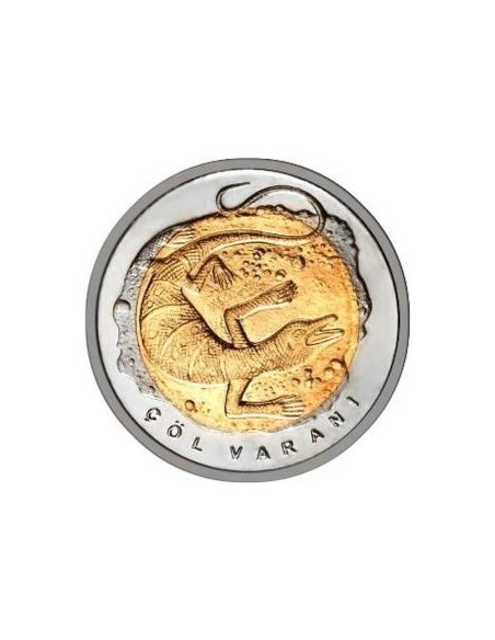 Awers monety Turcja 1 Lira 2015 Waran szary