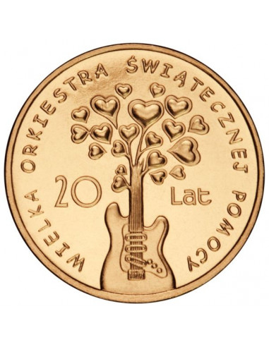 Awers monety 2 zł 2012 Wielka Orkiestra Świątecznej Pomocy 20 lat