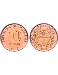 Awers monety Filipiny 10 Sentimos 1995