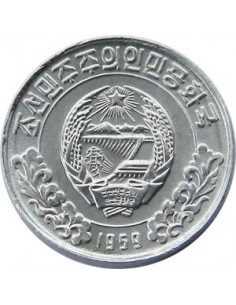 Awers monety Korea Północna 1 Czon 1959