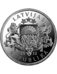 Awers monety Łotwa 1 Łat 2012 Dzwonki