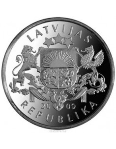 Awers monety Łotwa 1 Łat 2009 Choinka
