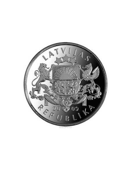 Awers monety Łotwa 1 Łat 2009 Choinka