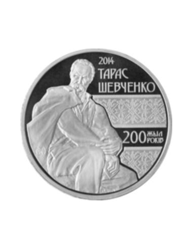 Awers monety Kazachstan 50 Tenge 2014 200 rocznica urodzin Tarasa Szewczenko