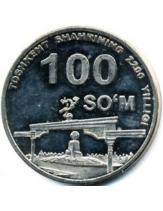 Awers monety Uzbekistan 100 Sumów 2009 2200 rocznica Taszkentu Pomnik niepodległości 2