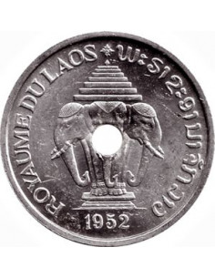 Awers monety Laos 20 Centymów 1952