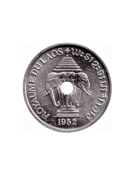 Awers monety Laos 20 Centymów 1952