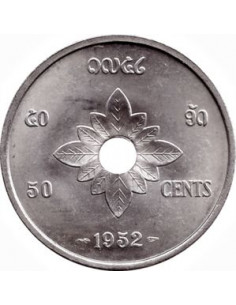 Awers monety Laos 50 Centymów 1952 2