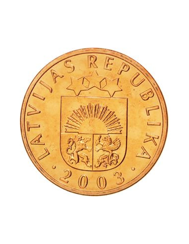Awers monety Łotwa 1 Santim 1992