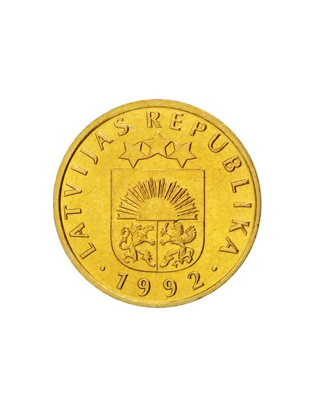 Awers monety Łotwa 5 Santimi 1992