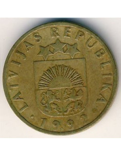 Awers monety Łotwa 10 Santimi 1992