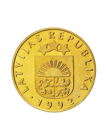 Awers monety Łotwa 20 Santimi 1992
