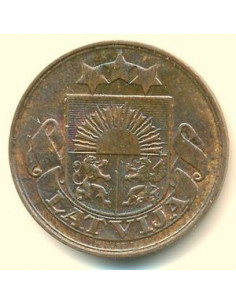 Awers monety Łotwa 5 Santimi 1922