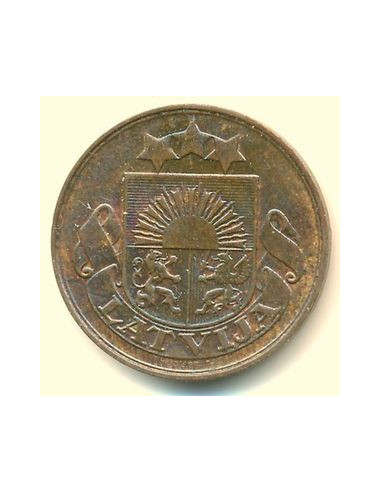 Awers monety Łotwa 5 Santimi 1922