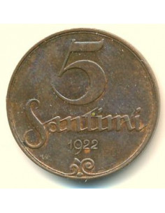 Awers monety Łotwa 5 Santimi 1922 2