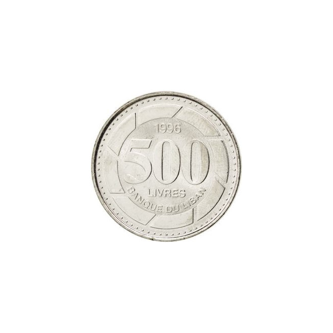Rewers monety Liban 500 Funtów liwrów 1996