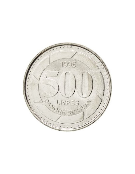 Rewers monety Liban 500 Funtów liwrów 1996