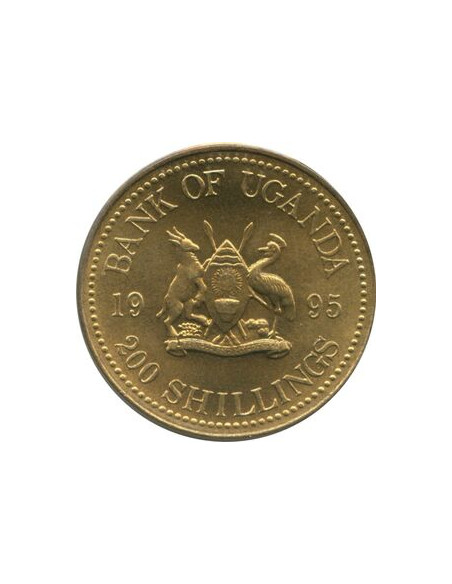 Rewers monety Uganda 200 Szylingów 1995